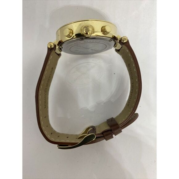 Michael Kors MK5632 Women's Brown Leather Analog Gold Dial Quartz Watch XX482 - Picture 11 of 12